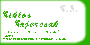 miklos majercsak business card